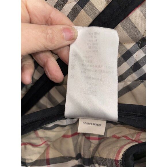 Burberry London Quilted Jacket Coat Nova Check Diamond Women M Snaps Pockets - Picture 10 of 11
